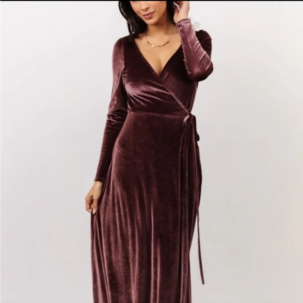 Baltic Born Velvet Maxi Dress in Burgundy